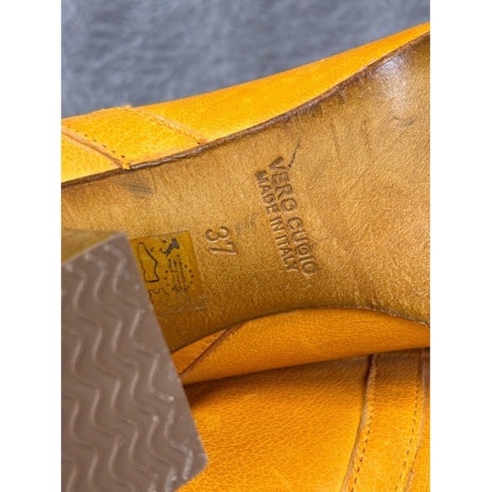 FREE PEOPLE Wild Rose Slouch Mustard Yellow leather Boots size 37 - Picture 7 of 9